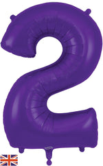 Purple Number 2 Foil Balloon 34"