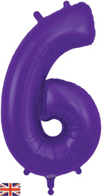 Purple Number 6 Foil Balloon 34"