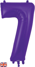 Purple Number 7 Foil Balloon 34"