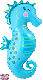 Iridescent Shape Seahorse Foil Balloon - 35"