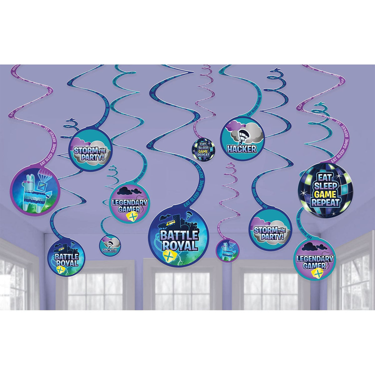 Battle Royal Swirl Decorations - 12 PK