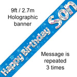 1st Birthday Boy Blue Sparkle Banners - Various