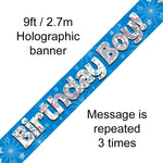 1st Birthday Boy Blue Sparkle Banners - Various