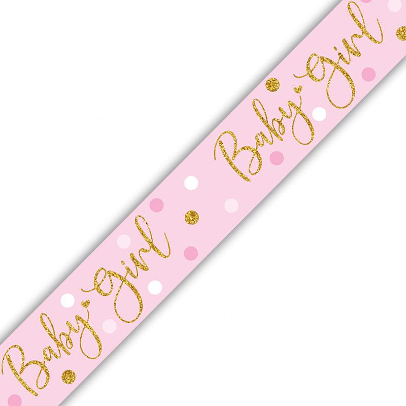 9ft Banner - Pink & Gold Sparkling Baby Girl