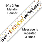 9ft Banner - Happy Birthday Snowflake