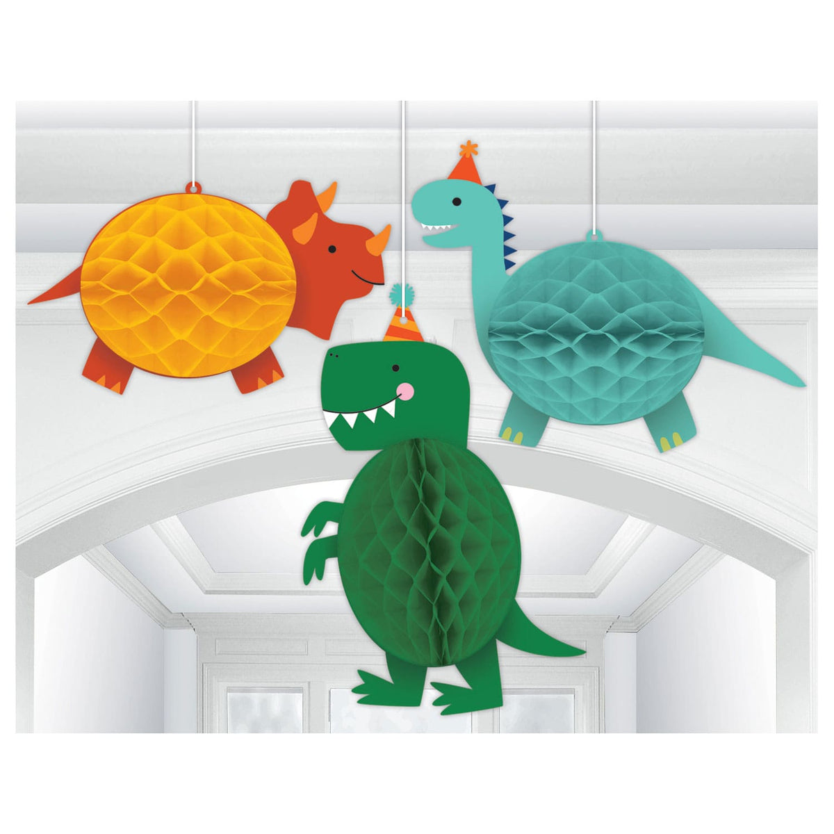 Dino-Mite Party Honeycomb Decorations - 3 PKG