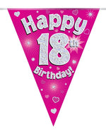 Happy 18th Birthday Pink Party Bunting