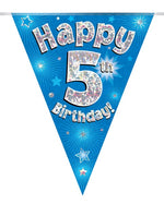 Happy 5th Birthday Blue Party Bunting