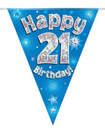 Happy 21st Birthday Blue Party Bunting