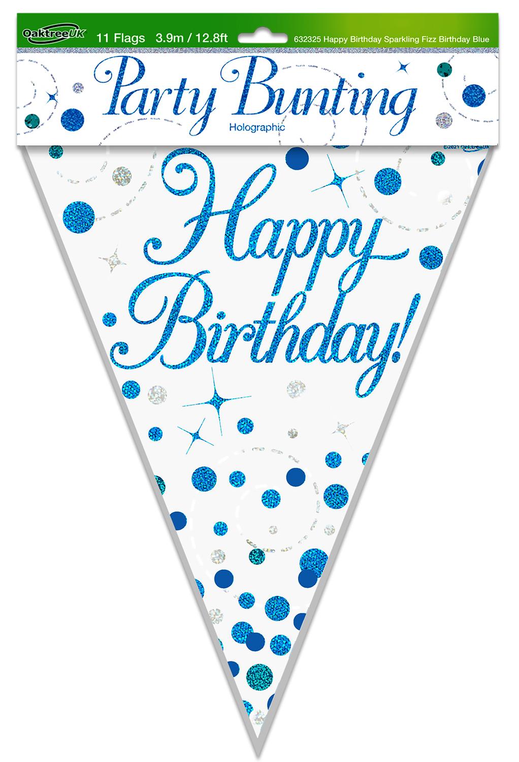Party Bunting Sparkling Fizz Birthday Blue
