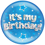 Jumbo Blue Holographic Badge - It's My Birthday!