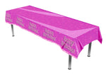Pink Happy Birthday Plastic Table Cover - Each