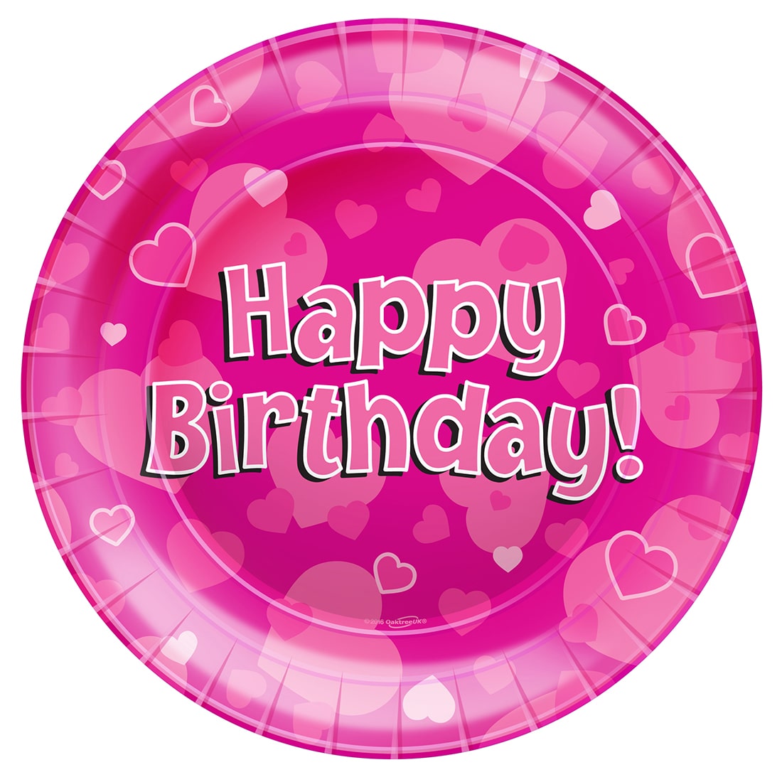 Pink Happy Birthday Party Paper Plates - 8pk