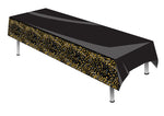 Sparkling Fizz Black & Gold Plastic Table Cover - Each