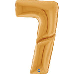 Antique Gold Number 7 GIANT Foil Balloon 64"
