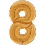Antique Gold Number 8 GIANT Foil Balloon 64"