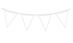 White Waterproof Solid Colour Bunting - 20 flags