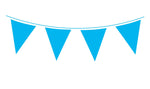 Light Blue Waterproof Solid Colour Bunting - 20 flags