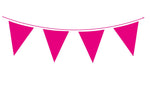 Hot Pink Waterproof Solid Colour Bunting - 20 flags