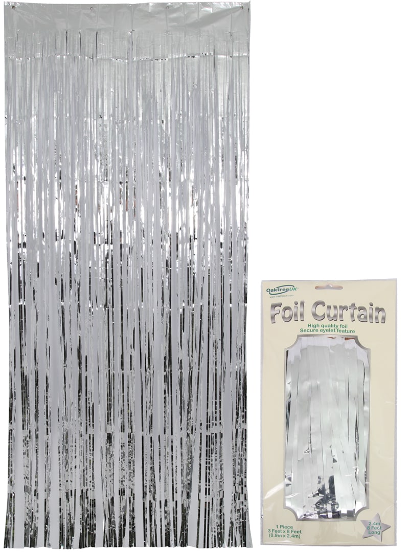 Foil Door Curtain - Metallic Silver