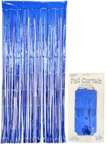 Foil Door Curtain - Metallic Blue