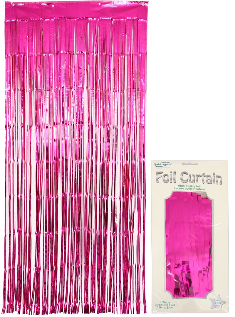 Foil Door Curtain - Metallic Fuchsia