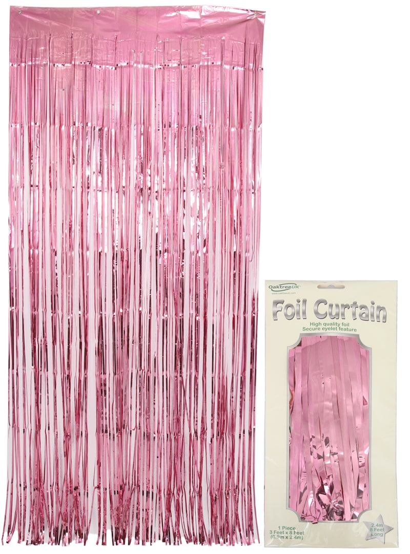 Foil Door Curtain - Metallic Soft Pink