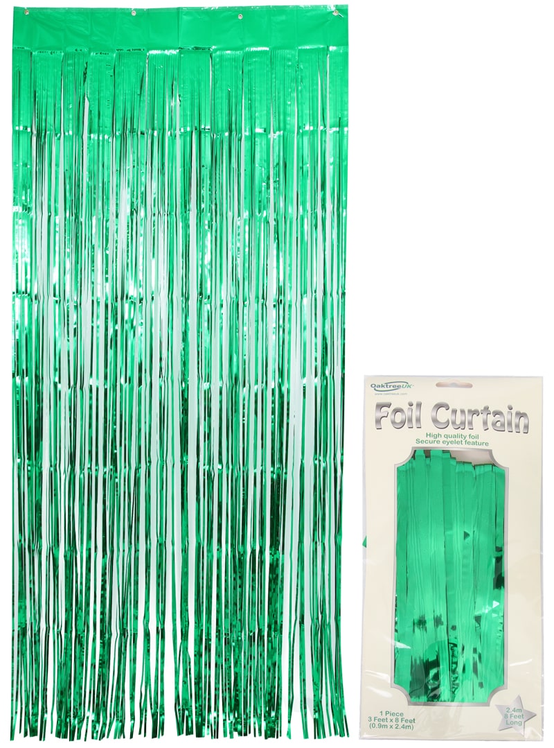 Foil Door Curtain - Metallic Green