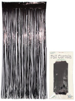 Foil Door Curtain - Metallic Black