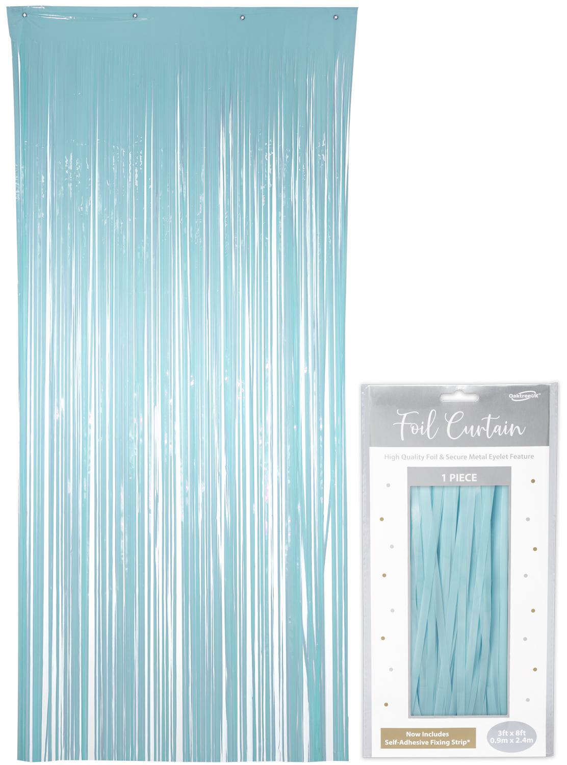 Foil Door Curtain - Pastel Matte Blue