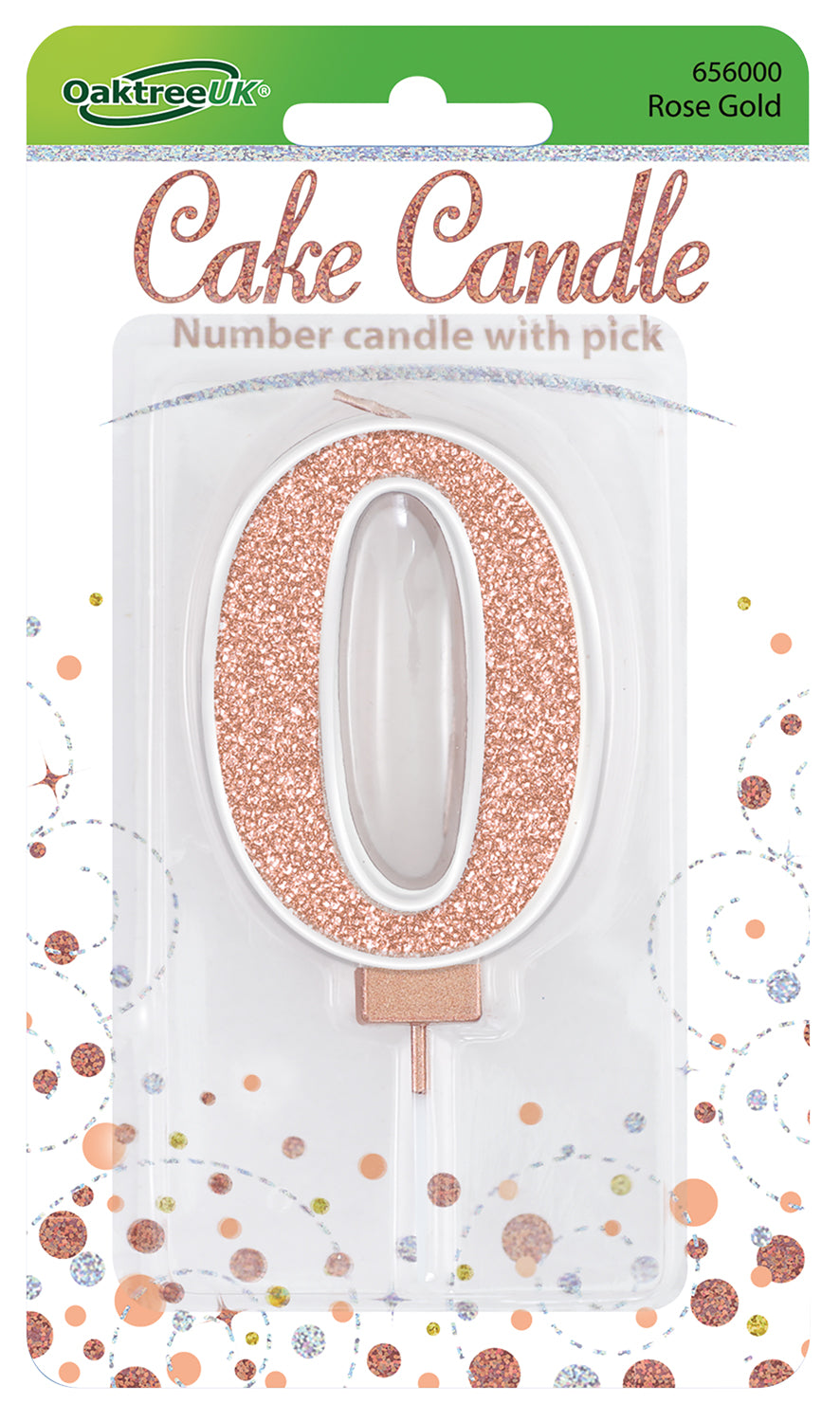 Glitter No.0 Sparkling Fizz Rose Gold Candle 7.5cm