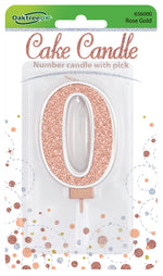 Glitter No.0 Sparkling Fizz Rose Gold Candle 7.5cm