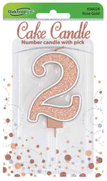 Glitter No.2 Sparkling Fizz Rose Gold Candle 7.5cm