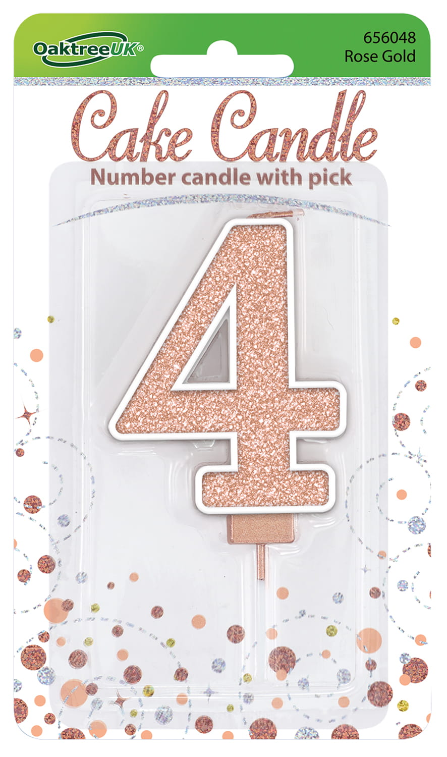 Glitter No.4 Sparkling Fizz Rose Gold Candle 7.5cm