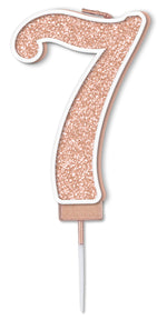 Glitter No.7 Sparkling Fizz Rose Gold Candle 7.5cm