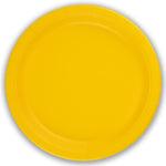 Yellow Plastic Free Paper Plates x 8