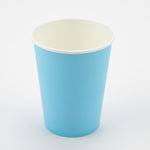 Light Blue - 9oz Paper Cups x 8 Plastic Free