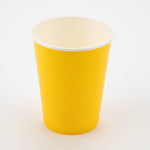 Yellow - 9oz Paper Cups x 8 Plastic Free