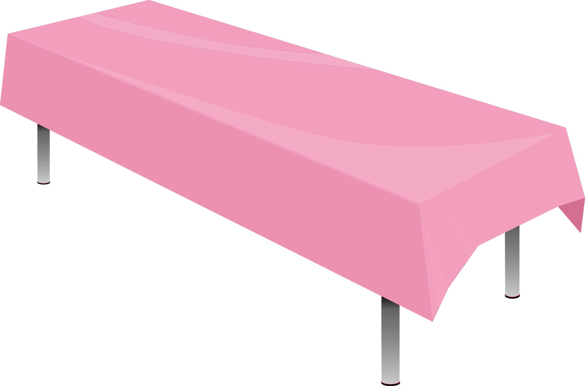 Bubblegum Pink Plastic Table Cover - Each