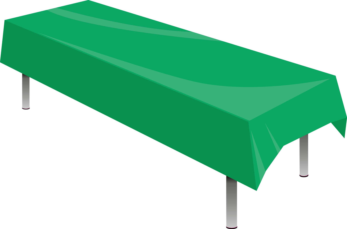 Emerald Green Plastic Table Cover - Each