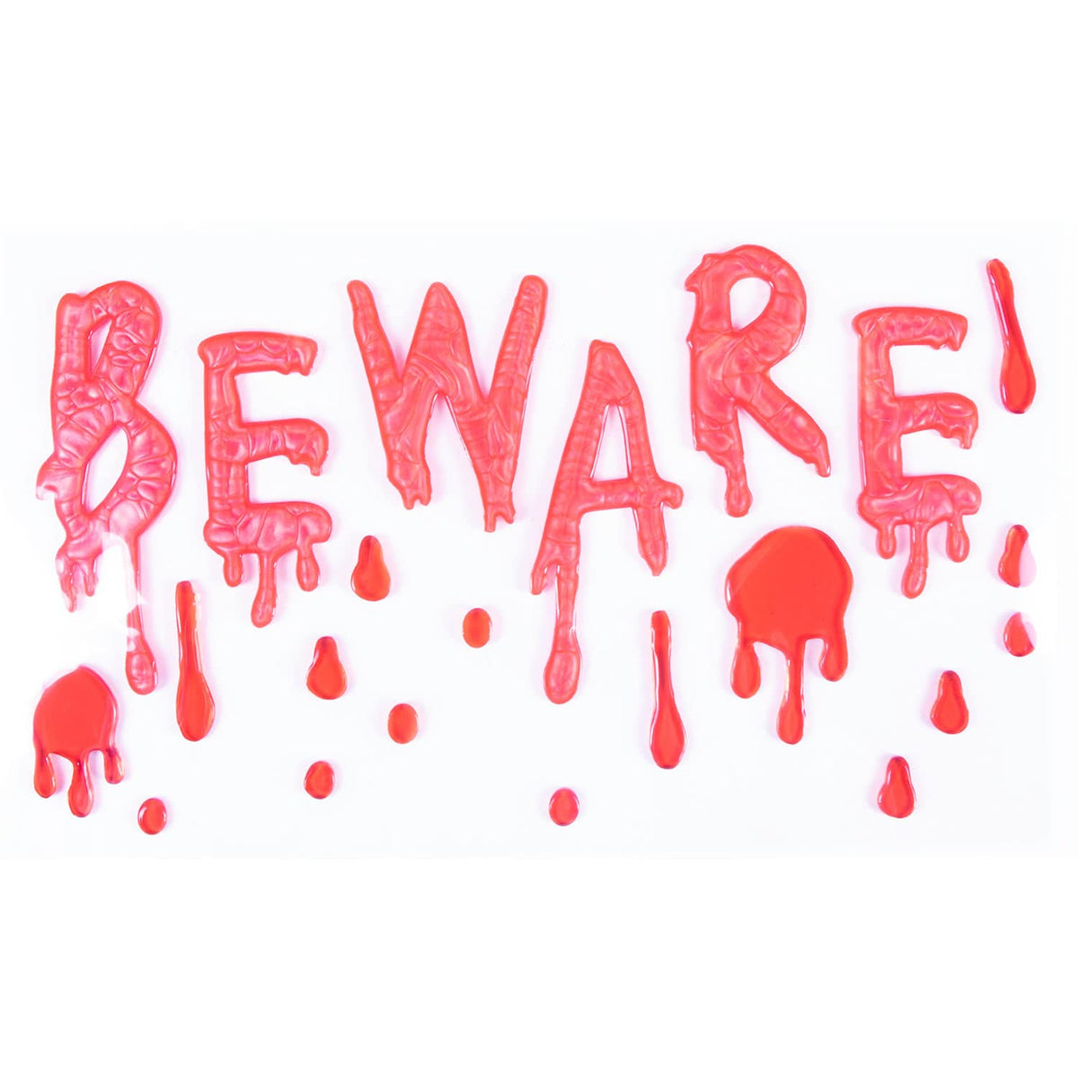 Beware Window Gel Cling Decorations - 12 PC