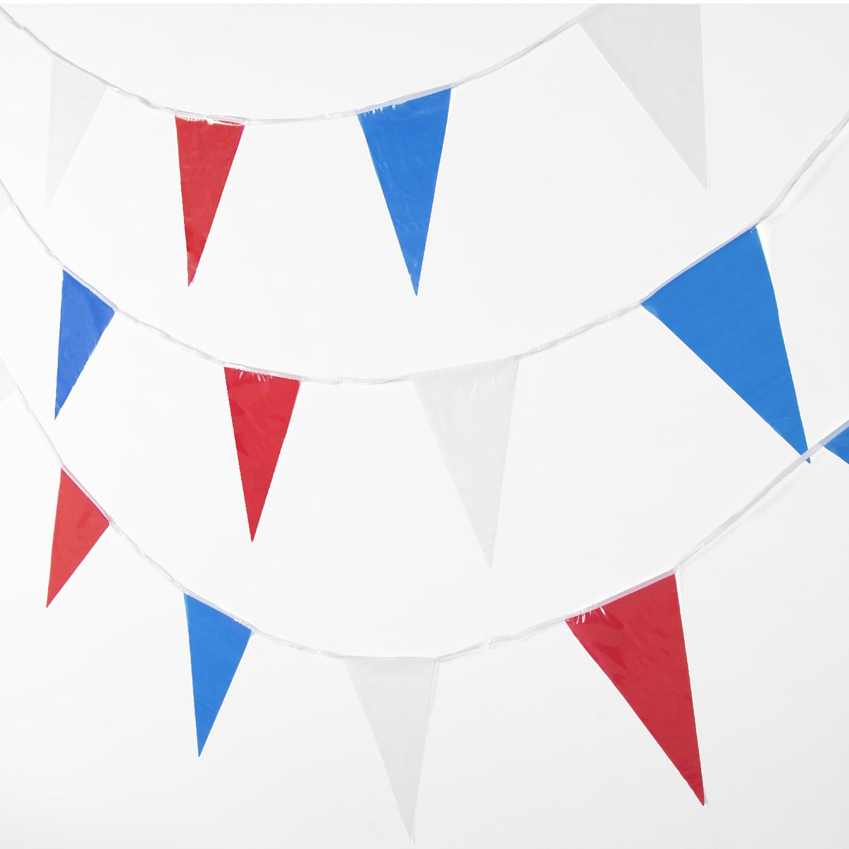 Red, White & Bue Pennant Bunting - 10m