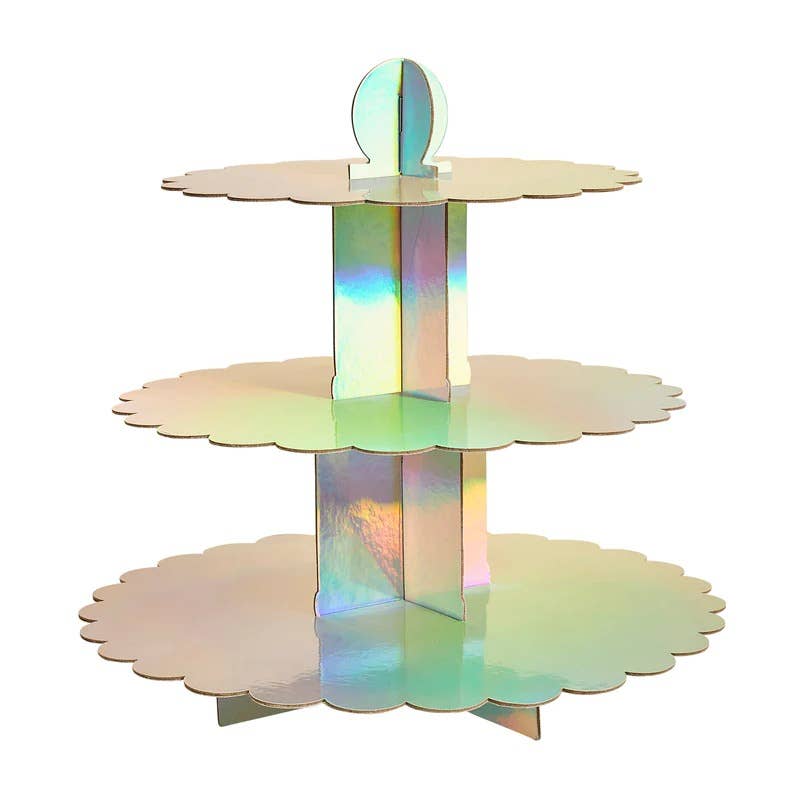 IridescentScallop Edge 3 Tier Cake Stand