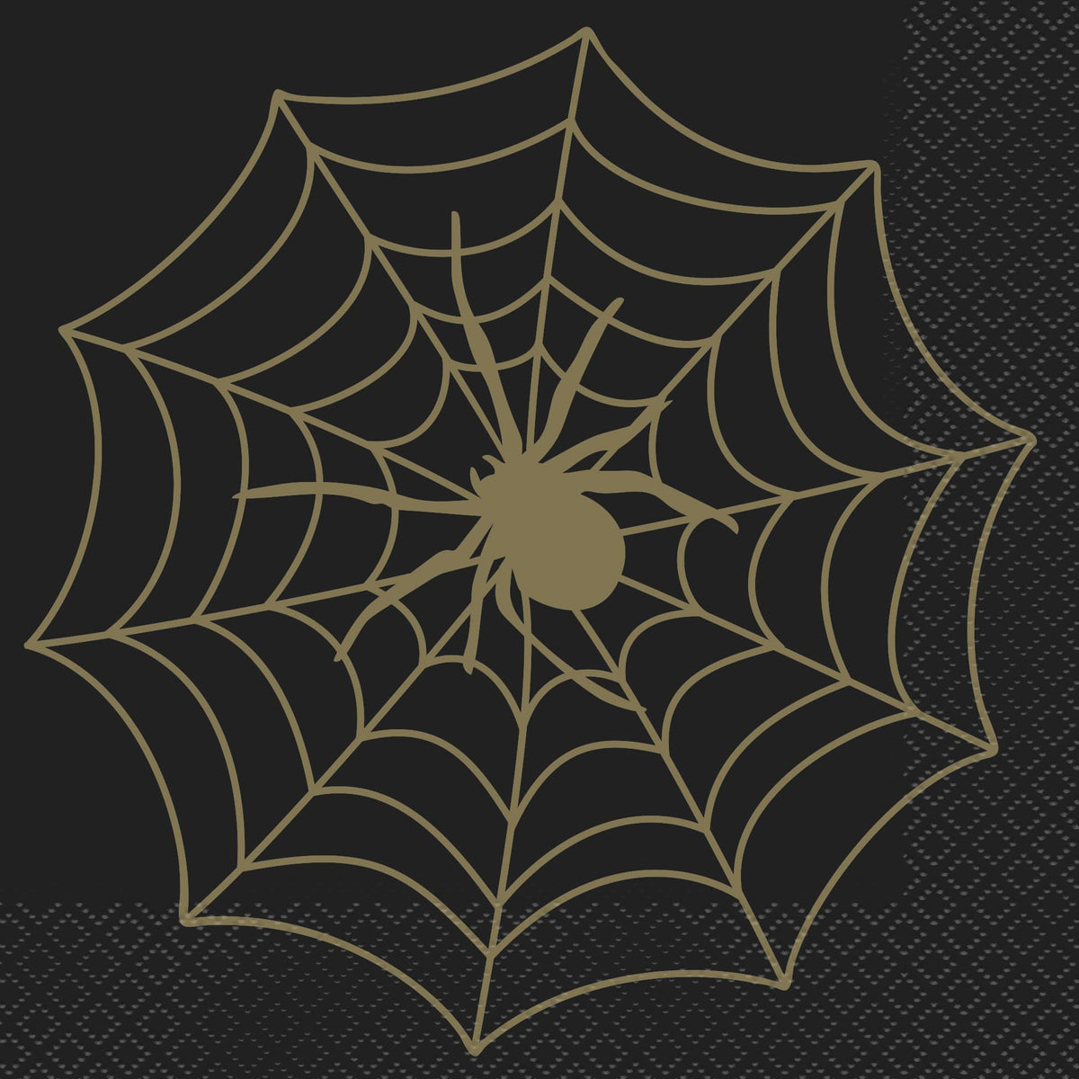 Black & Gold Spider Web Paper Napkins - 16pk