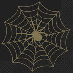 Black & Gold Spider Web Paper Napkins - 16pk