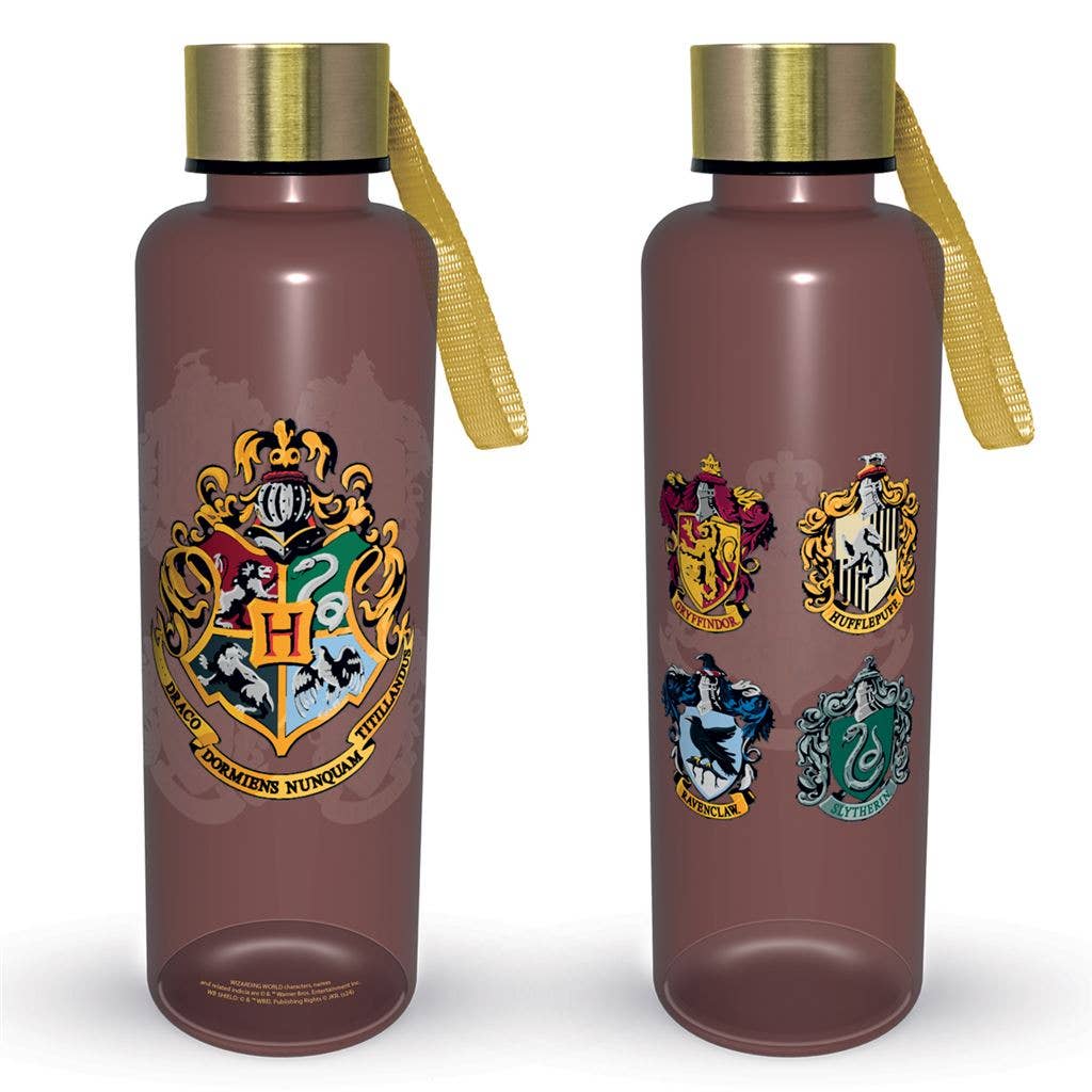 Harry Potter (Colourful Crest Dark) Slim Plastic Bottle