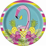 Summer Pineapple & Flamingo 7" Paper Plates - 8pk