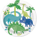 Blue & Green Dinosaur Party Paper Plates 7" - 8pk