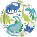 Blue & Green Dinosaur Party Paper Plates 9" - 8pk