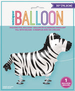 Fun Walking Pet Zebra Helium Foil Balloon - 30"